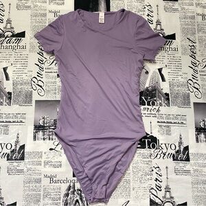 Victorias Secret lilac lavender purple short sleeve buttery soft bodysuit